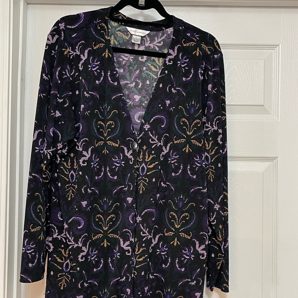 Purple and Gold Patterned Cardigan